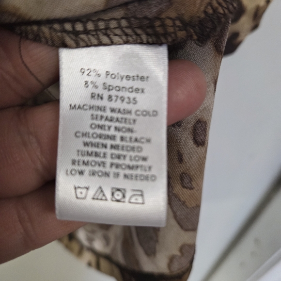 Susan Graver Brown Leopard Print Blouse - Picture 3 of 3